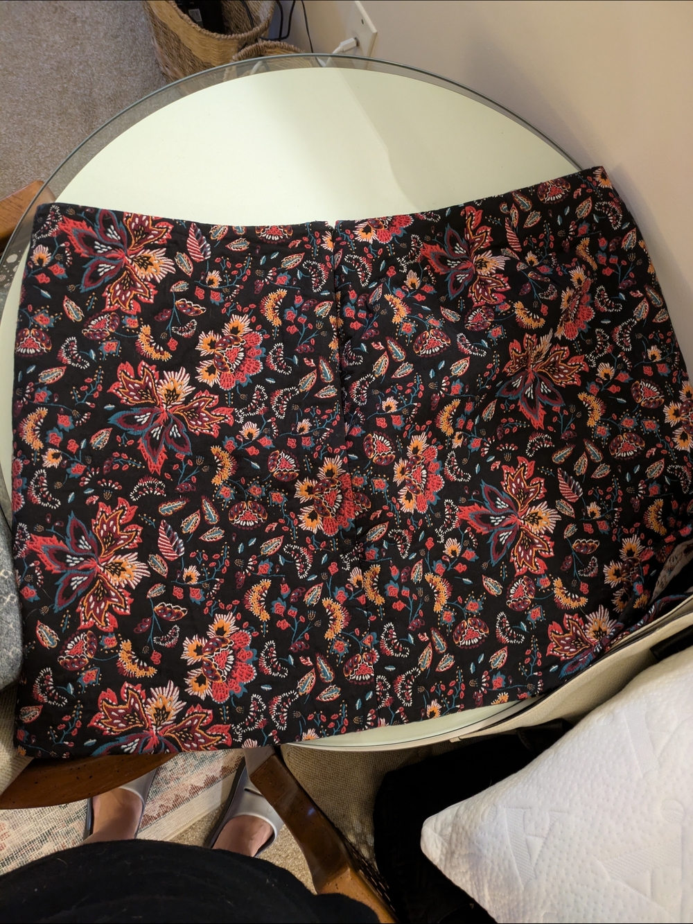 LOFT Plus Black Floral Paisley Blouse